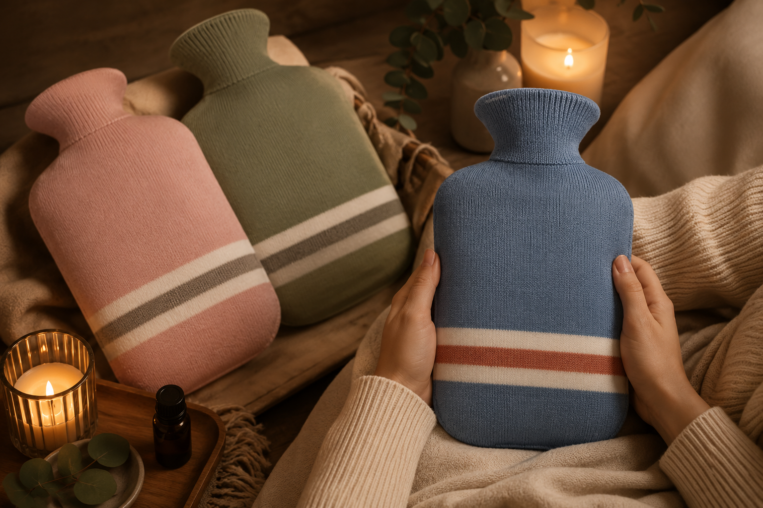 Premium Hot Water Bottle with Soft Cover | Heat Therapy & Pain Relief