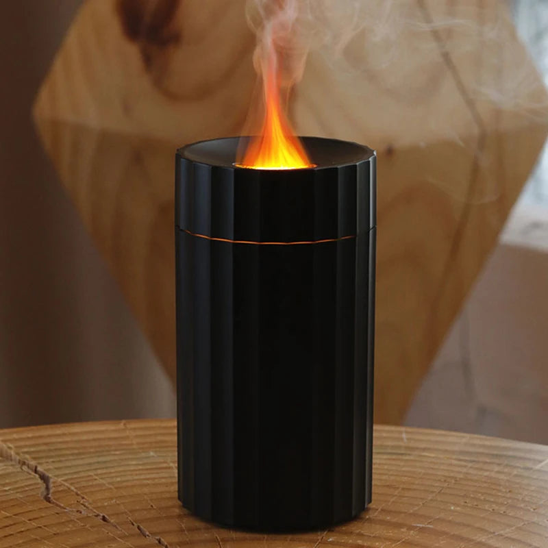 Ultrasonic Aroma Diffuser – Essential Oil Diffuser with Flame Effect for Home, Office & Car
