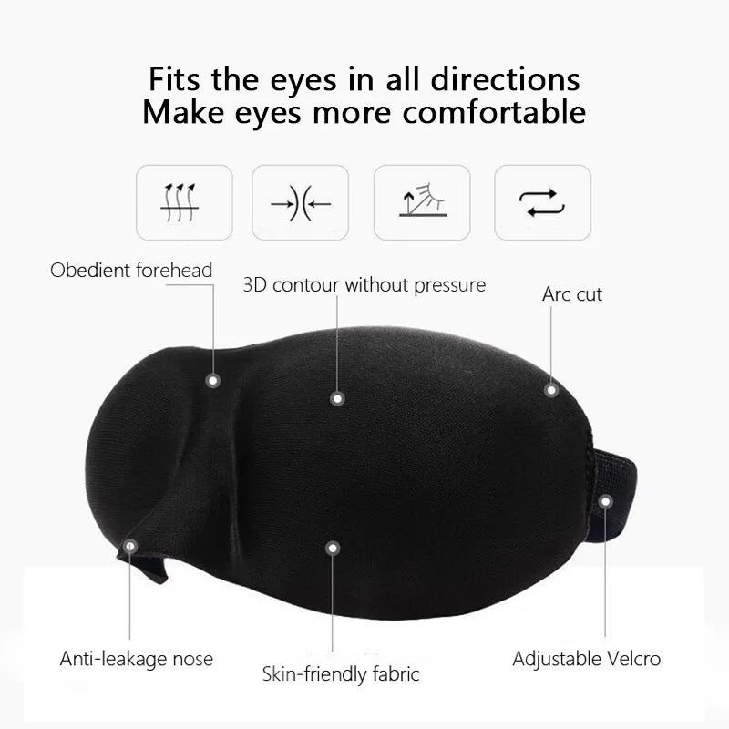 3D Sleep Mask for Side Sleepers – Soft Light Blocking Eye Mask